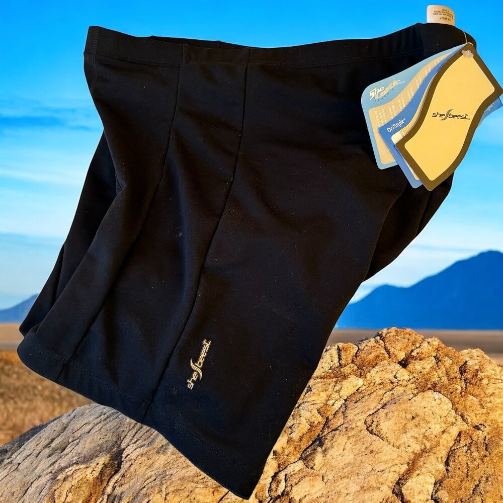 Shebeest Black Padded Cycling Bike Bicycle Shorts Dri-Style Womens XXL NEW - Picture 3 of 13